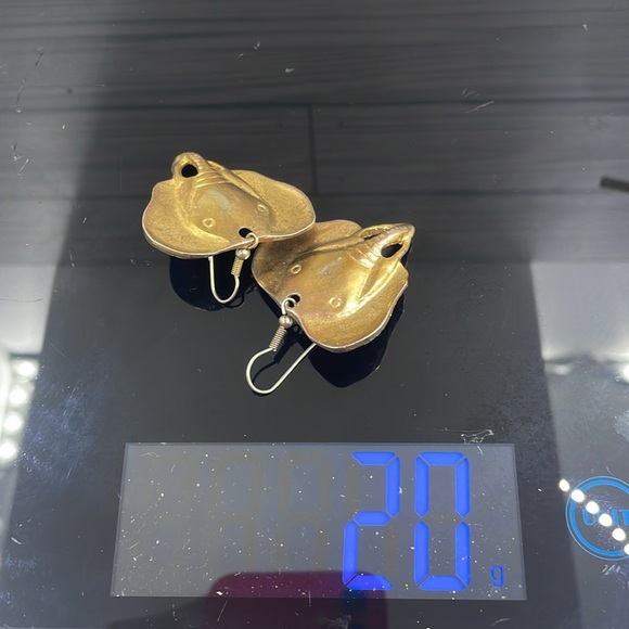 Handmade Oxidized Gold Elephant Earrings - Picture 10 of 11